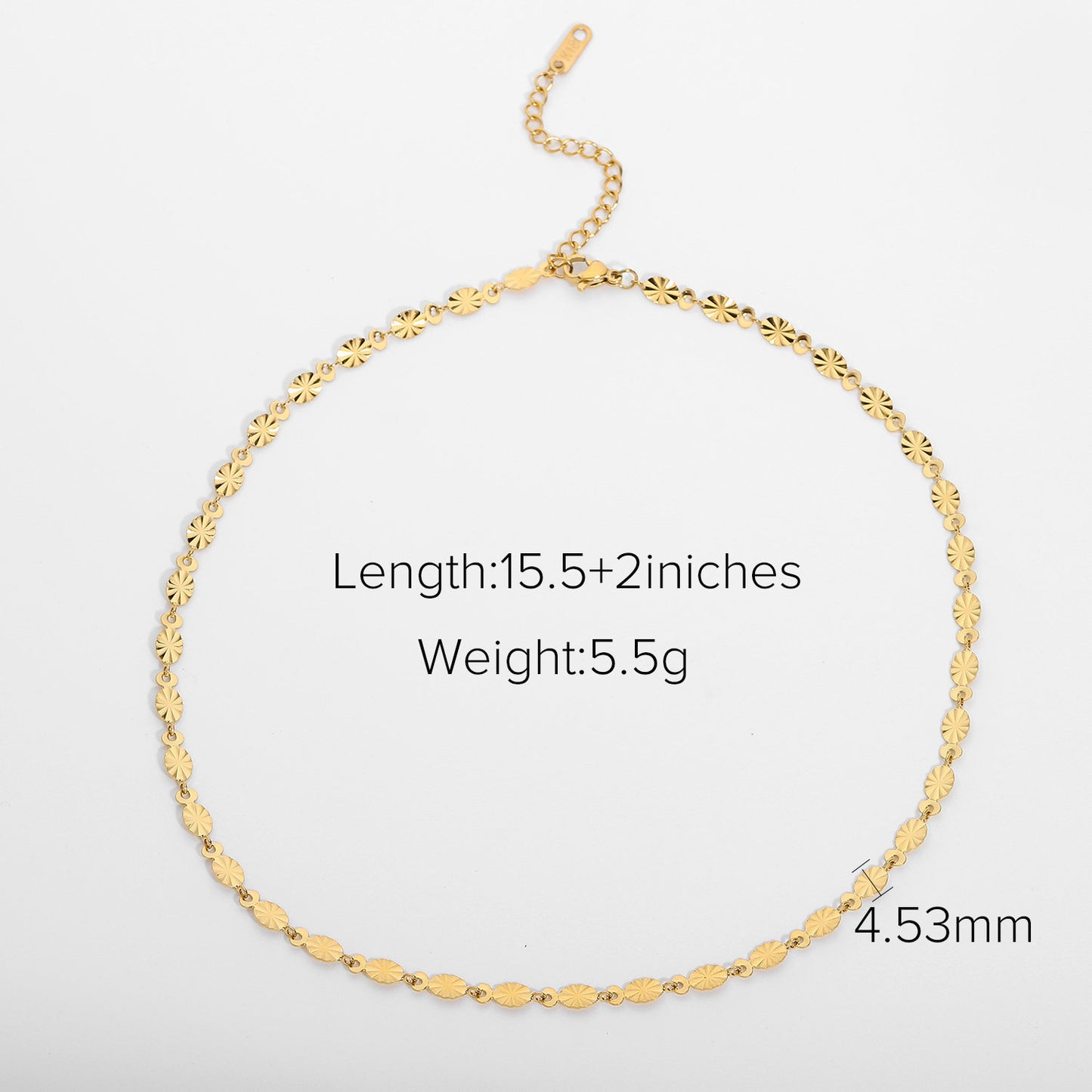 Gold Plated Geometric Stainless Steel Cuban Link Chain Necklace for Women