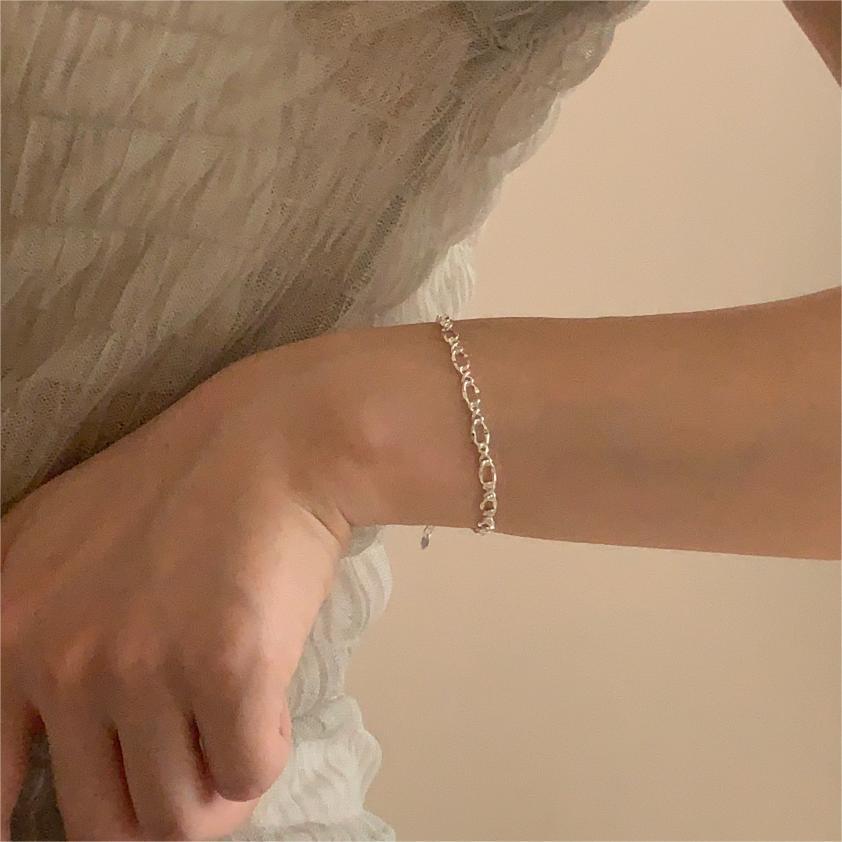 Bracciale geometrico minimalista in argento sterling 925