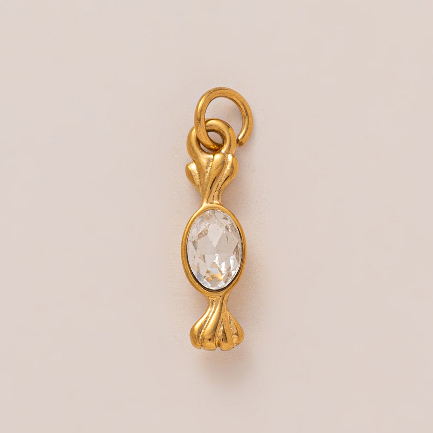Vintage 18K Gold Plated Stainless Steel Round Pumpkin Charm Bar
