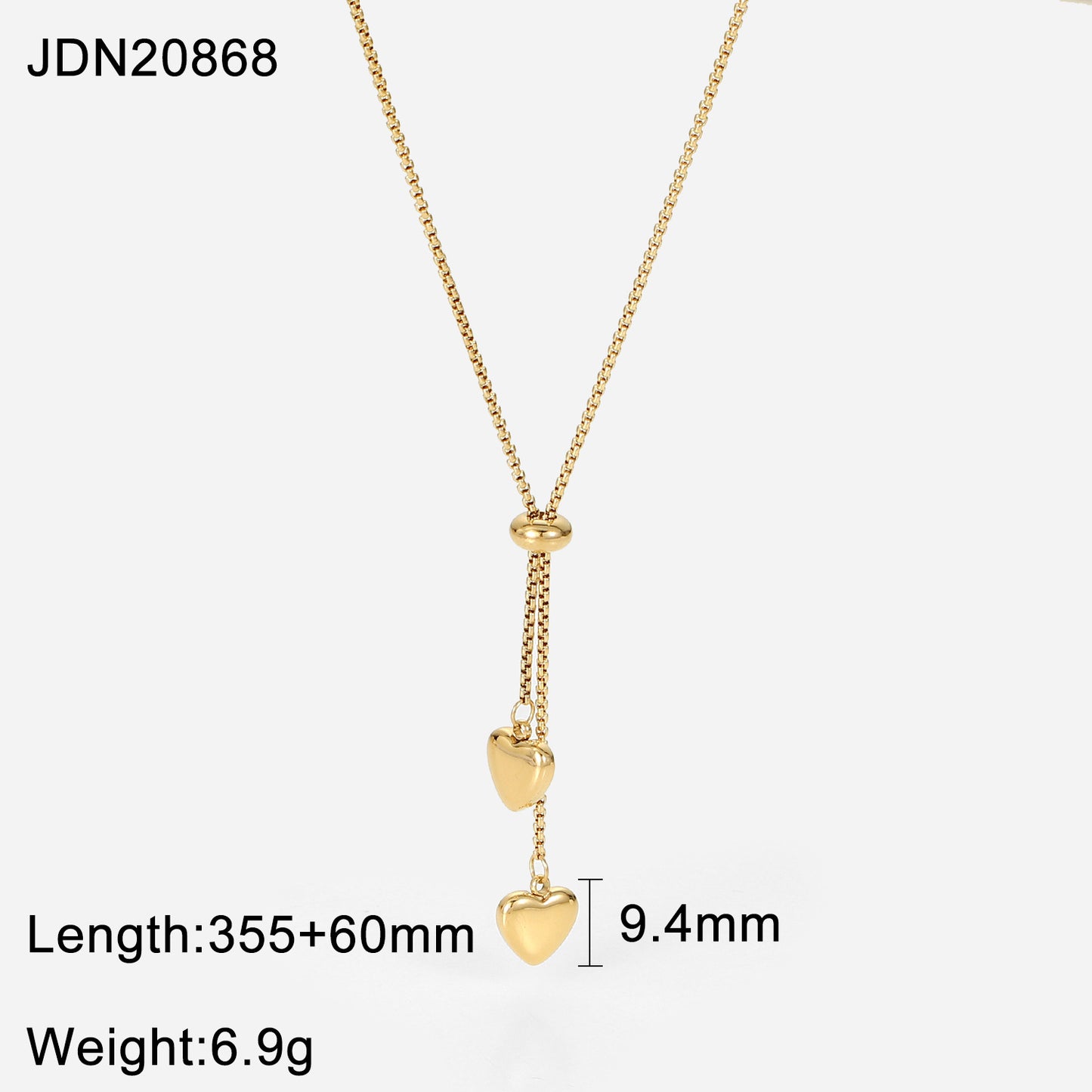 Heart Shaped Plated Stainless Steel Necklace for Women