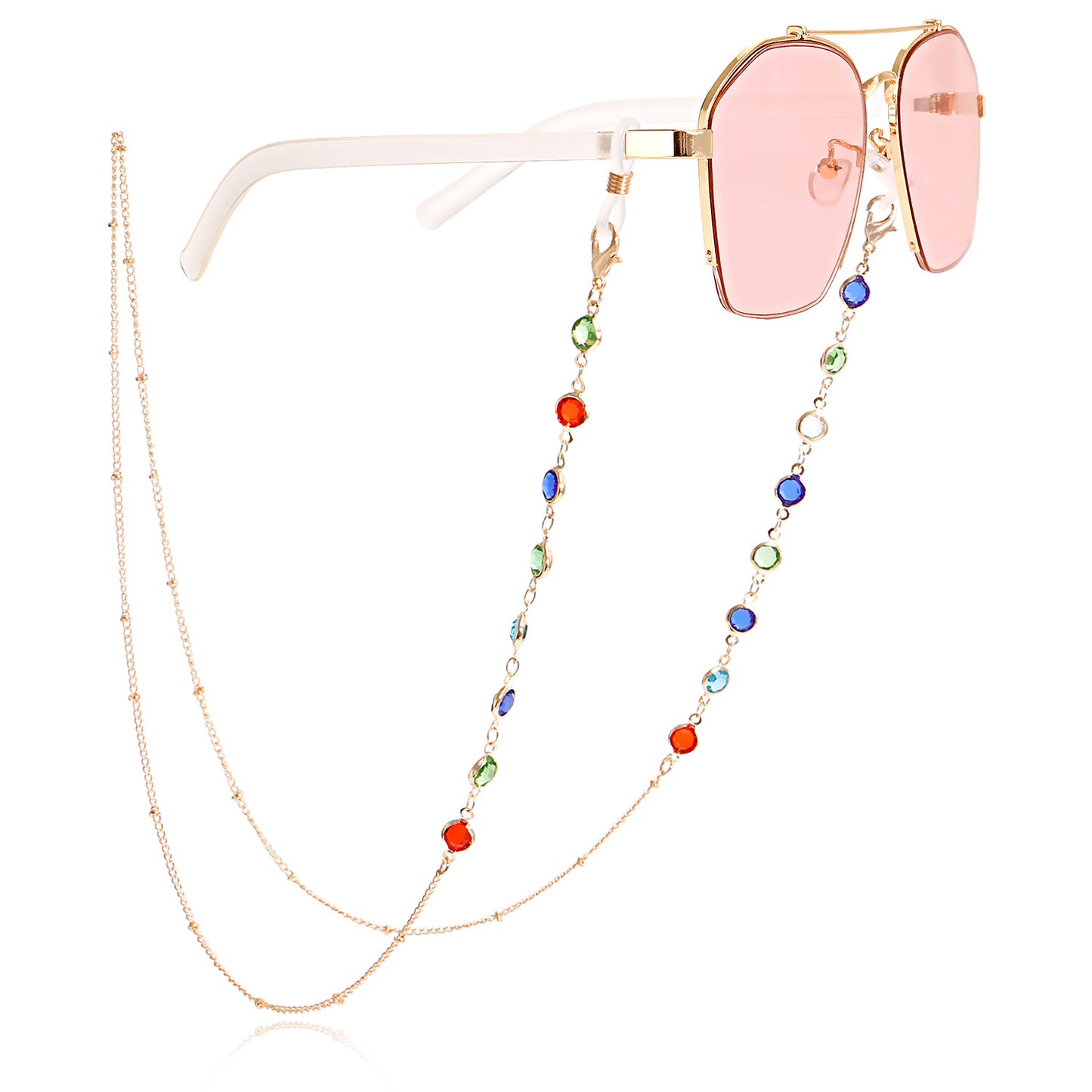 Fashion Crystal Evil Eye Alloy Glasses Chain Mask Holder