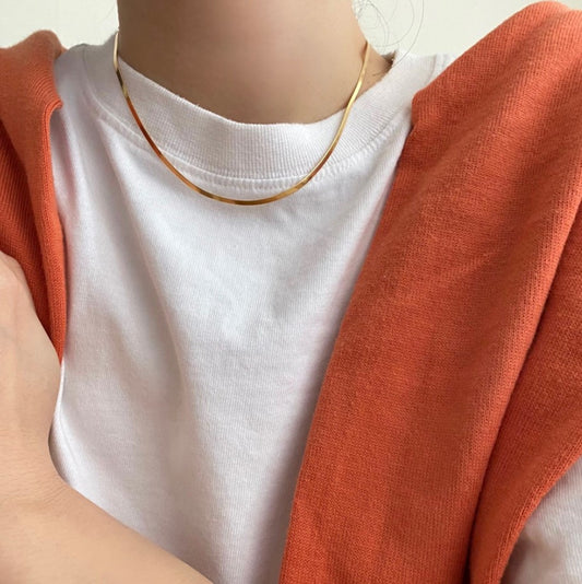 Collana Girocollo Minimalista da Donna a Catena Serpente in Argento Sterling 925