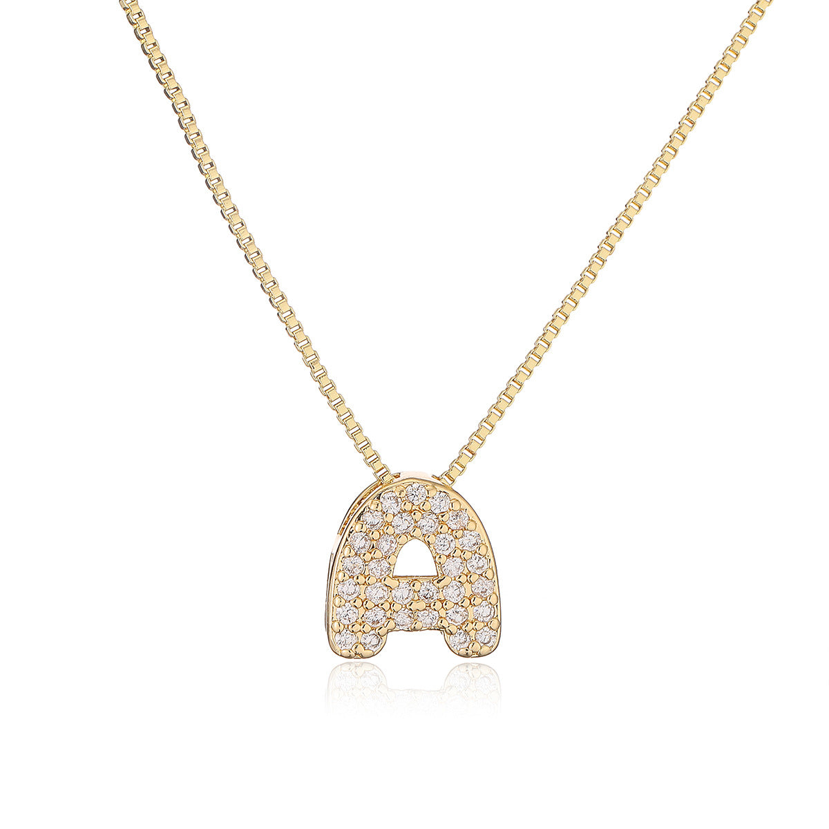 Collar con colgante de cobre minimalista con forma de letra para mujer con baño de oro de 18 quilates, delicada cadena para la clavícula