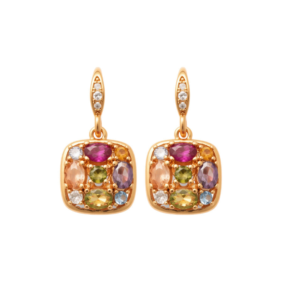 Elegante Parure di Collana e Orecchini in Rame Dorato Stile Lusso con Motivo Floreale e Pendente Rotondo da Donna