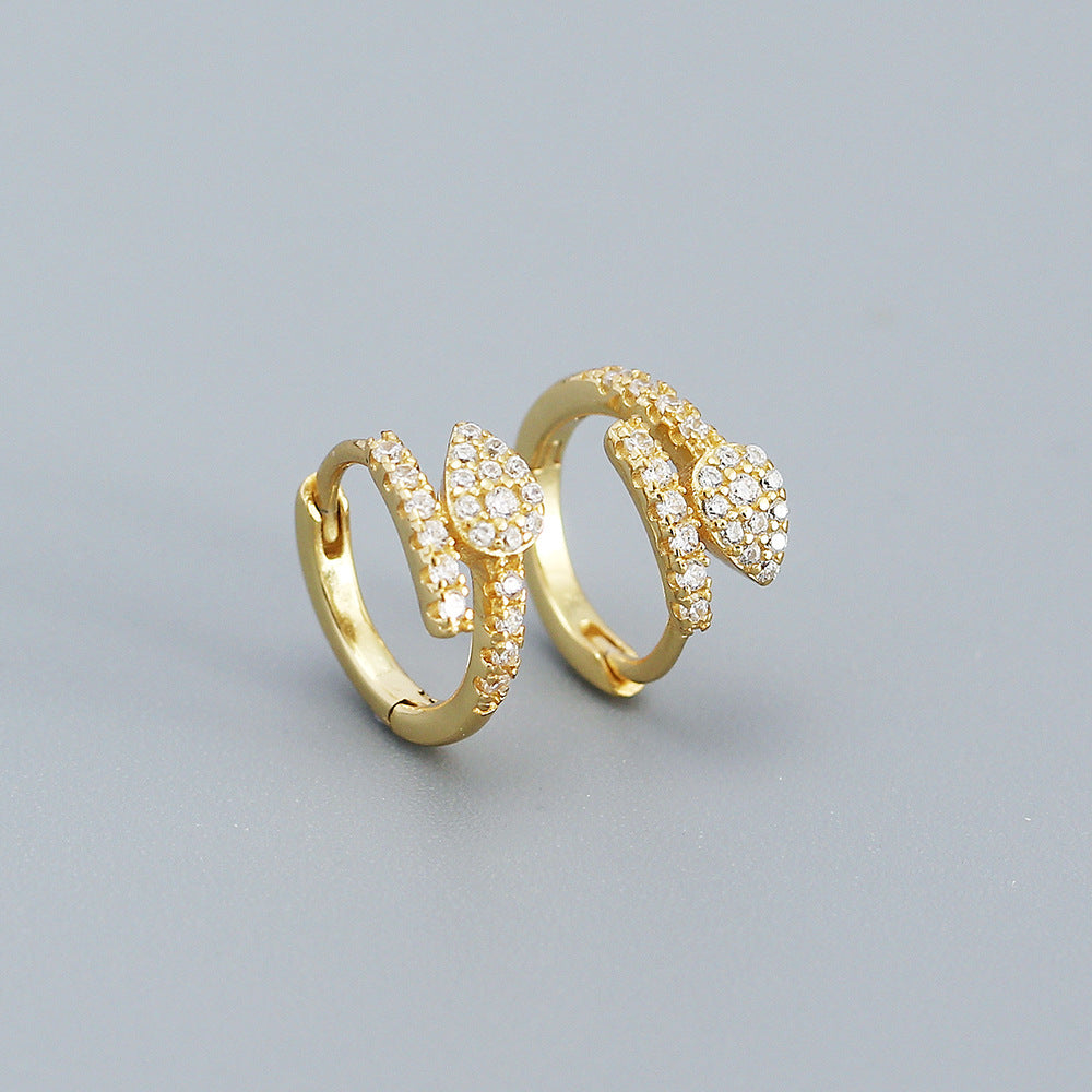 Sweet Streetwear 925 Sterling Silver Animal Cubic Zirconia Hoop Earrings