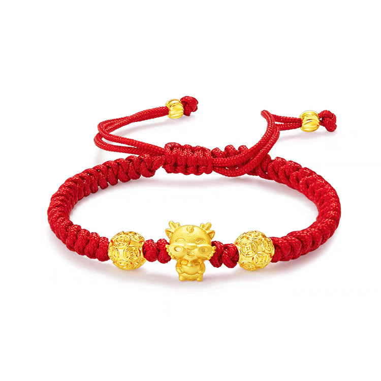 Chinese Style Red Cord Plated Animal Bracelet for Unisex