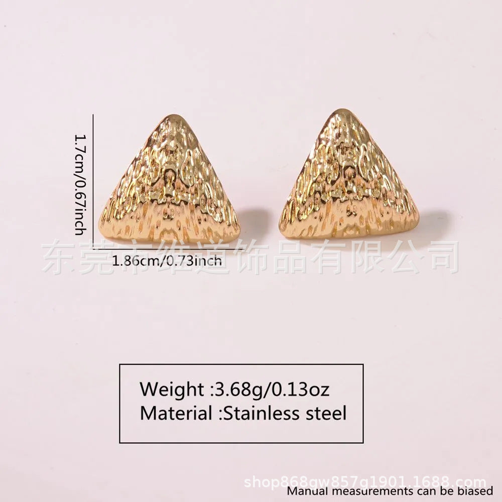 Beach Style Stainless Steel Geometric Starfish Shell Stud Earrings for Women