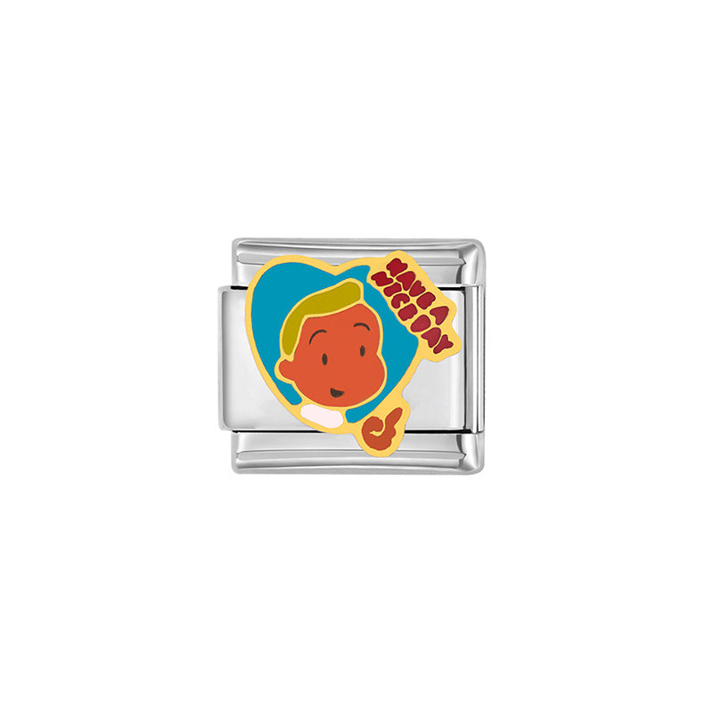 Sweet Cartoon Plated Stainless Steel DIY Charm Bar Bracelet Unisex