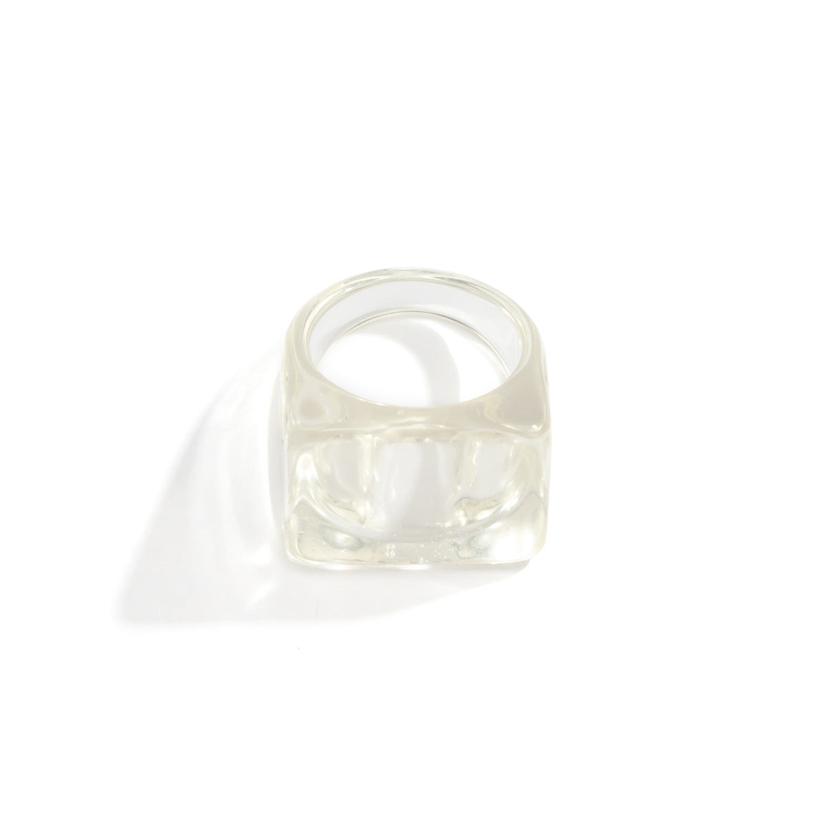 Minimalist Geometric Square Resin Ring for Women