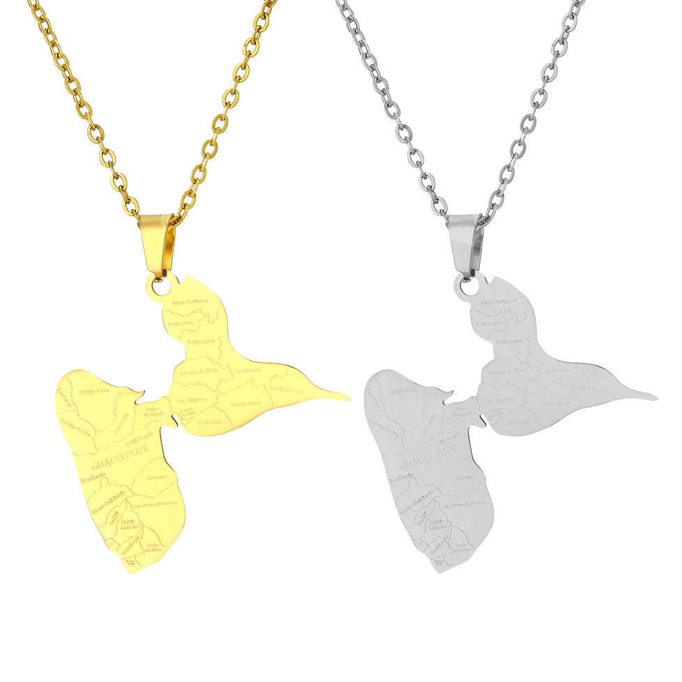 Collar informal de acero inoxidable con colgante geométrico y acabado chapado al vacío para uso diario unisex
