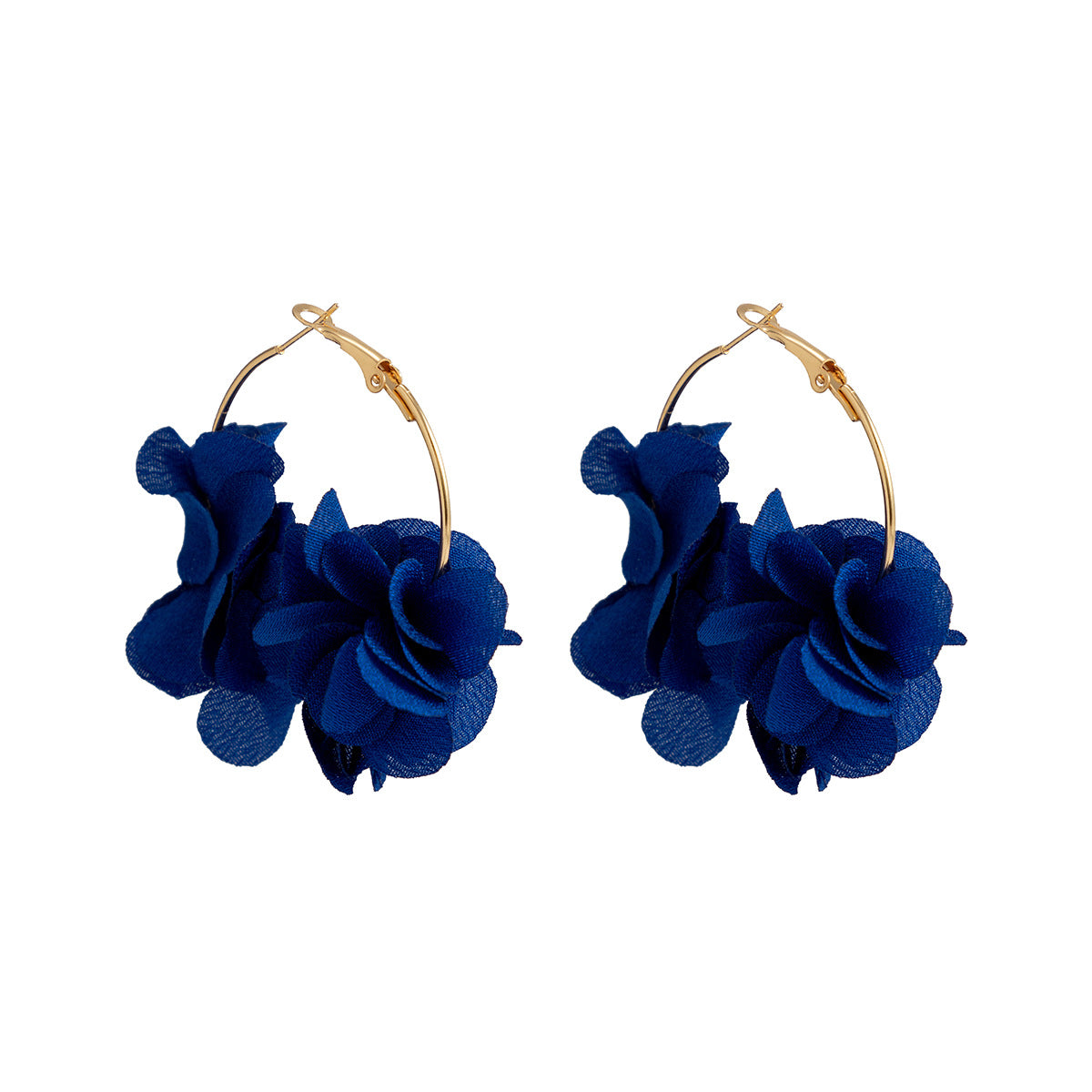 Rustic Floral Rose and Camellia Earrings with Colorful Tassel Embellishment in Metal with Plated Finish