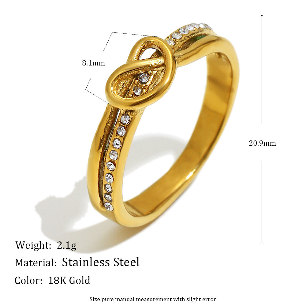 Anello da Donna Minimalista Geometrico Sottile Placcato Oro 18K in Acciaio Inossidabile a Forma di Cuore