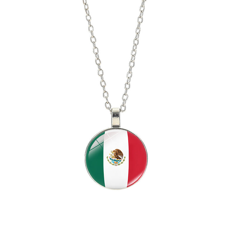 Sporty Geometric Alloy Plated Necklace with Crystal Pendant Unisex Cable Chain