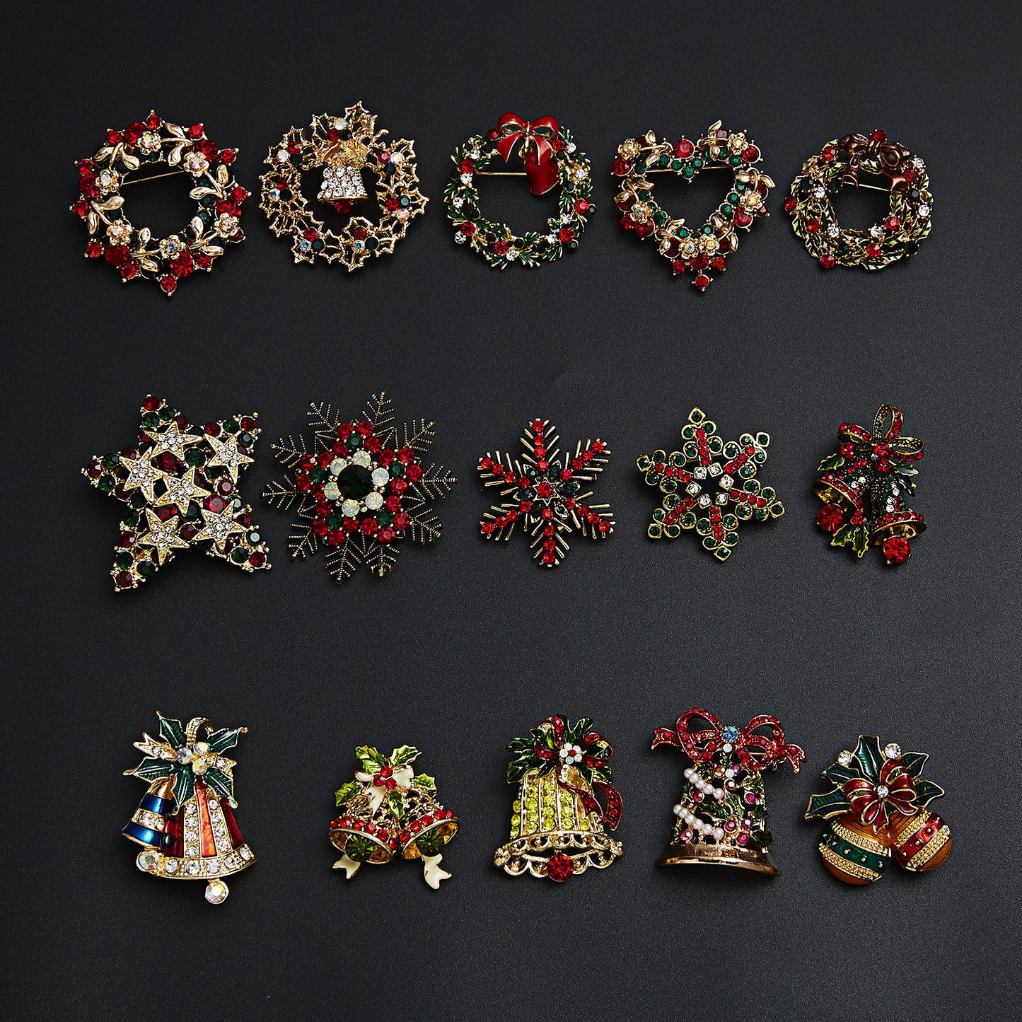 Fashionable Snowflake-Shaped Alloy Brooch with Rhinestone Inlay and Bow Detail for Women and Men
