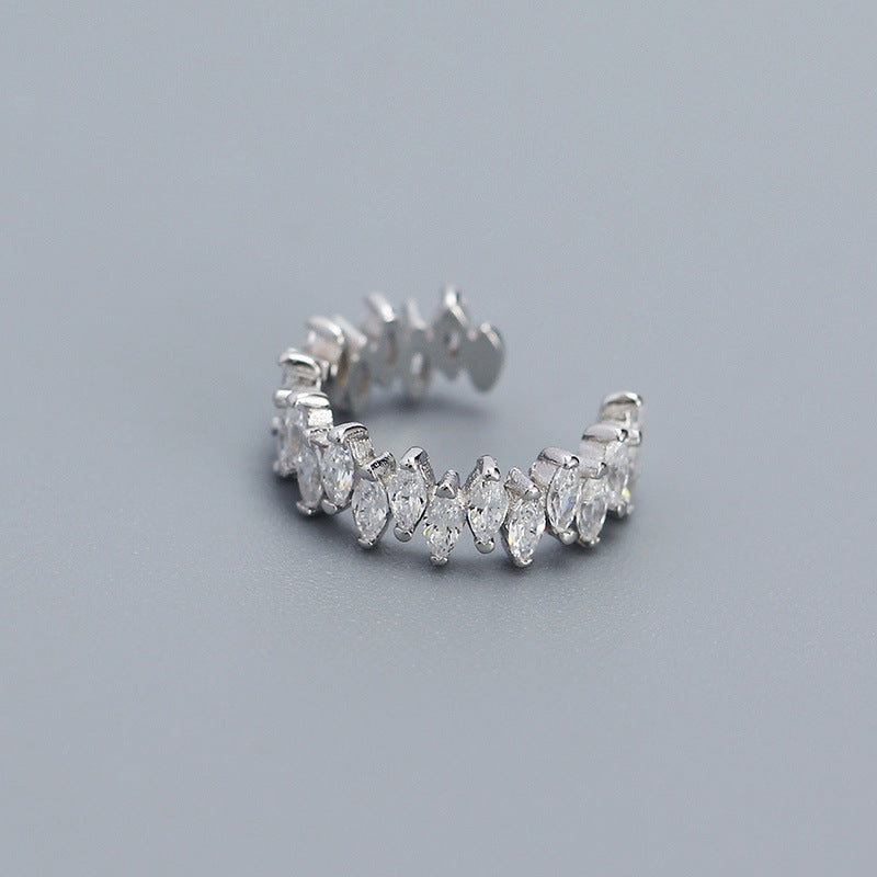 Orecchini a clip a forma di U geometrici minimalisti da donna in argento sterling 925 con finitura placcata