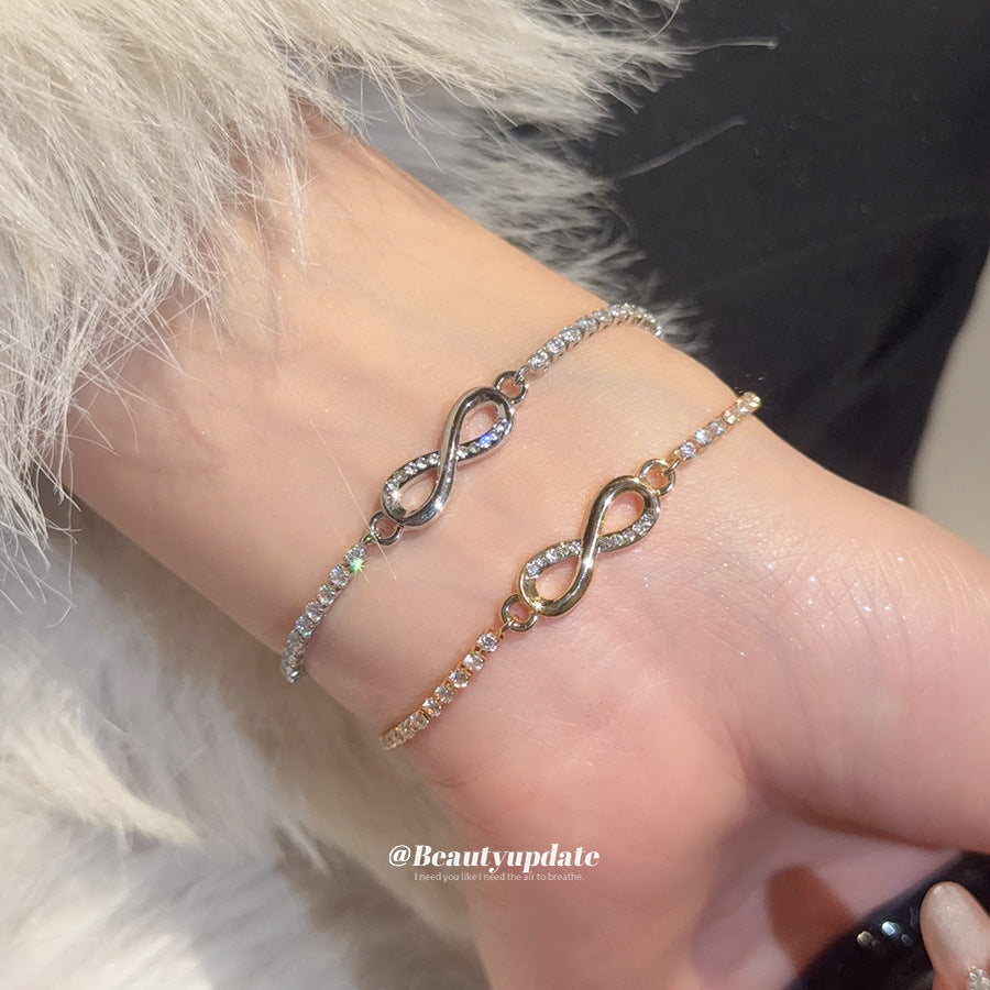 Bracciale Minimalista con Fiocco e Strass da Donna in Rame, Eleganza Quotidiana e Stile da Ufficio