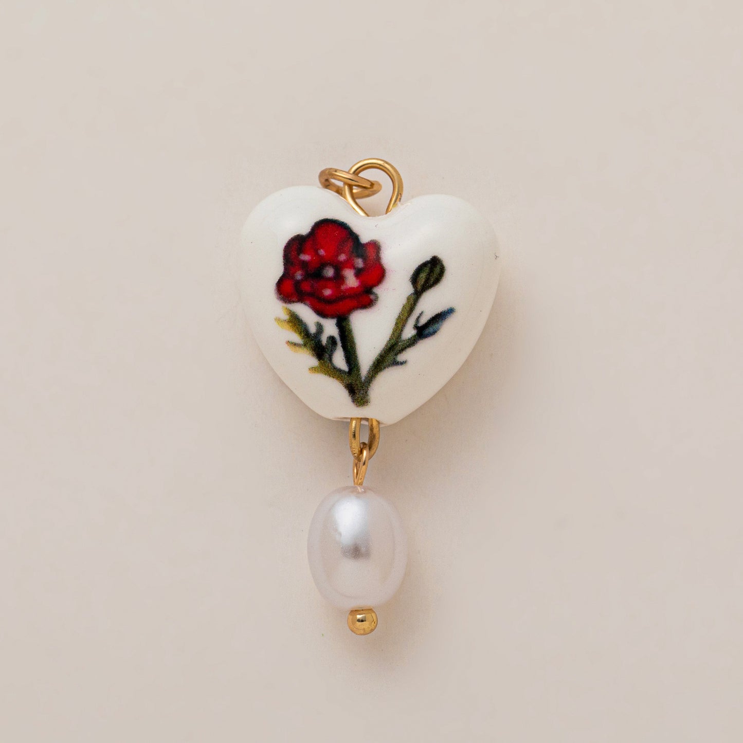 Vintage 18K Gold Plated Brass Heart Flower Charm Bar Pendant Paperclip Chain Necklace Unisex