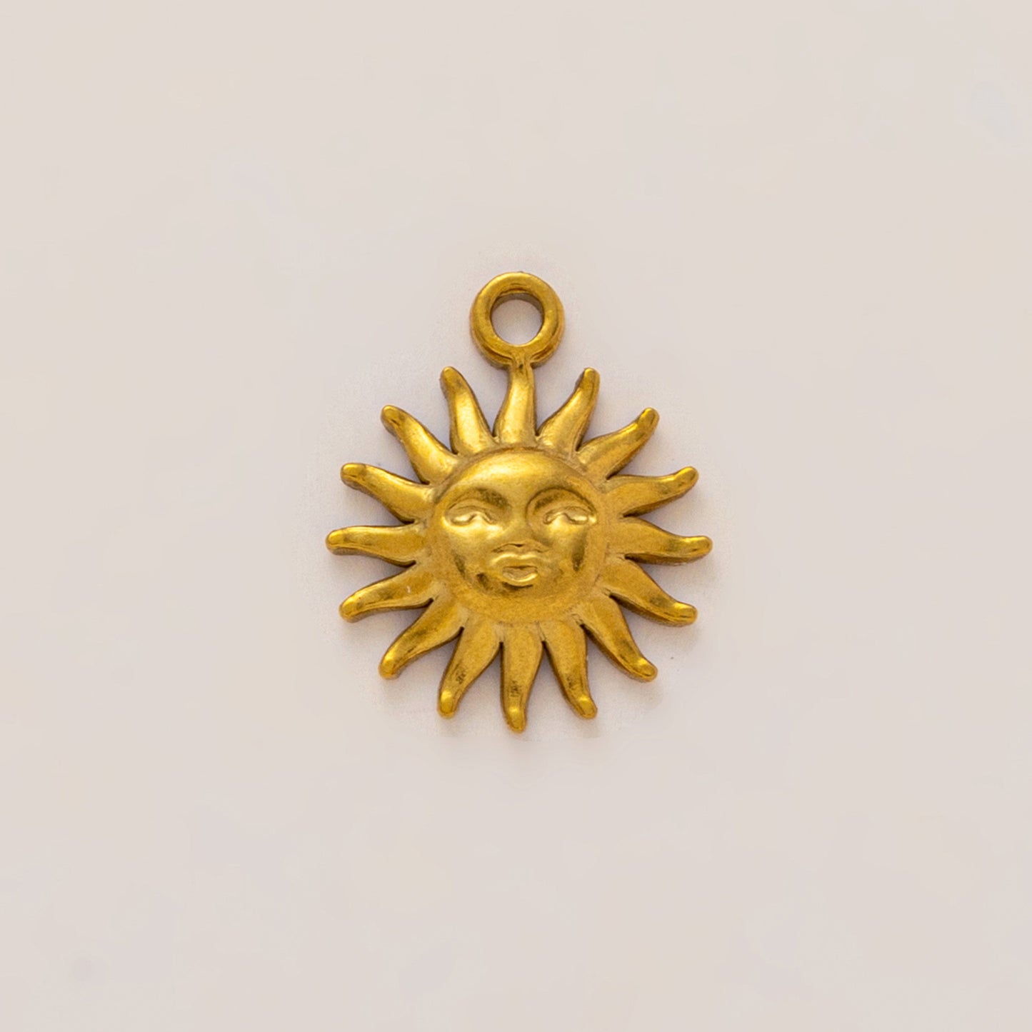 Vintage 18K Gold Plated Stainless Steel Sun and Pepper Pendant Charm Bar for Women
