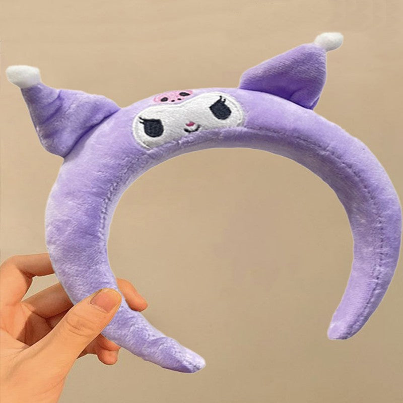 Cerchietto Peluche per Capelli in Stile Cartoon Cagnolino Rotolino di Cannella Carino Kuromi My Melody per Ragazze, Dolce Fascia Soffice con Trama a Maglia e Stile Macaron Pastello