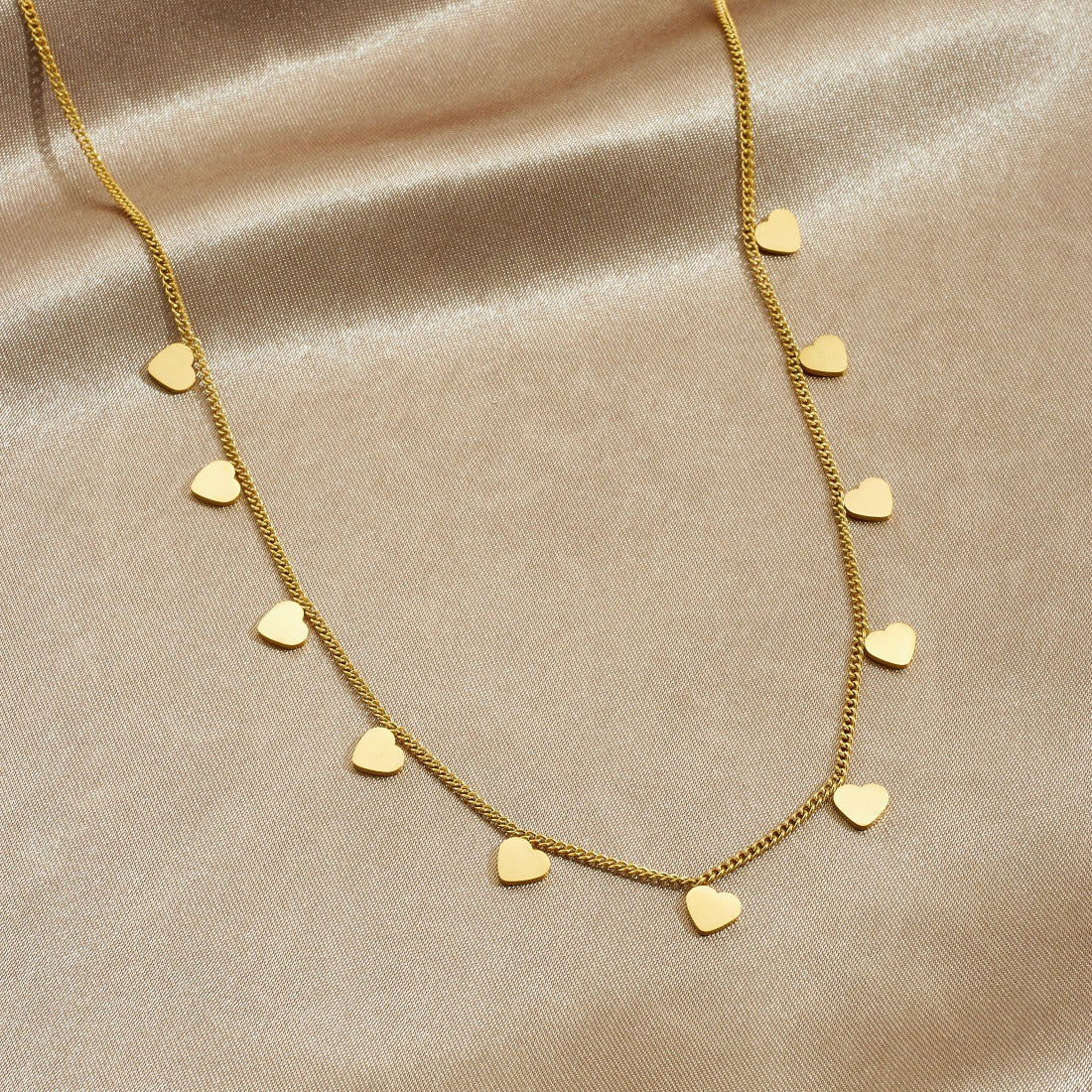 Minimalist Gold Plated Heart Stainless Steel Necklace for Women