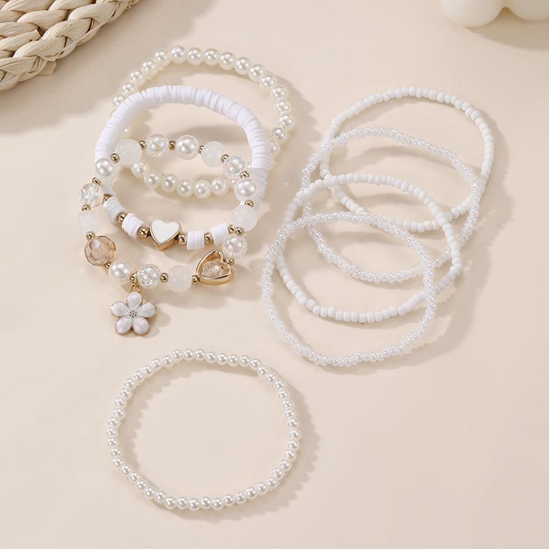 Pulsera de cuentas de resina en forma de estrella minimalista para niñas, conjunto de pulseras de moda hechas a mano para niños para combinar, regalo de cumpleaños