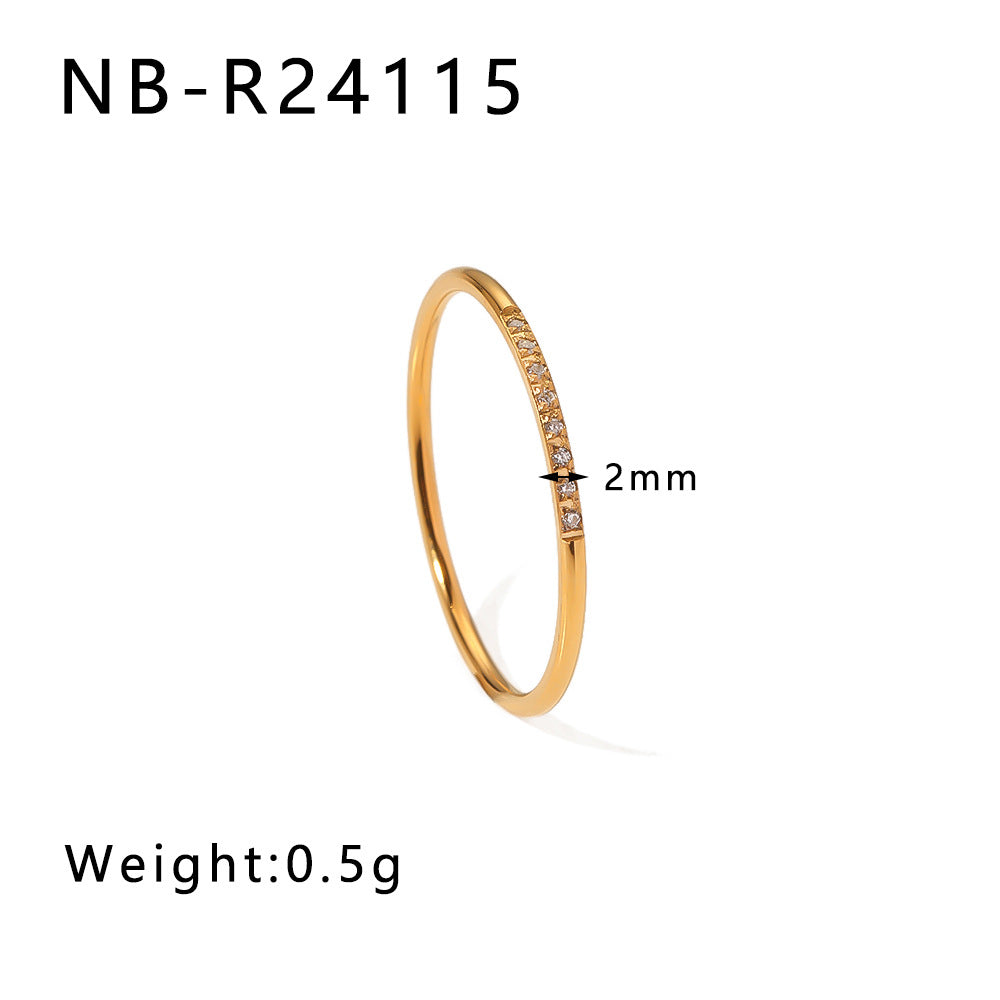 Elegante Anello in Acciaio Inossidabile con Trama Intrecciata e Intarsio di Strass con Motivi a Foglia, Onde e Forme Geometriche per Uomo e Donna