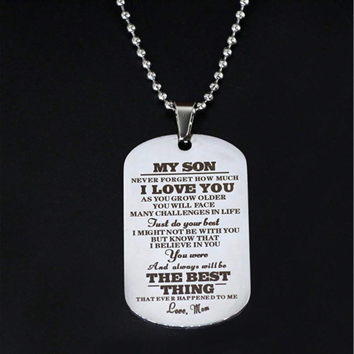 Minimalist Geometric Stainless Steel Dog Tag Pendant Necklace with Polished Finish for Unisex Daily Wear