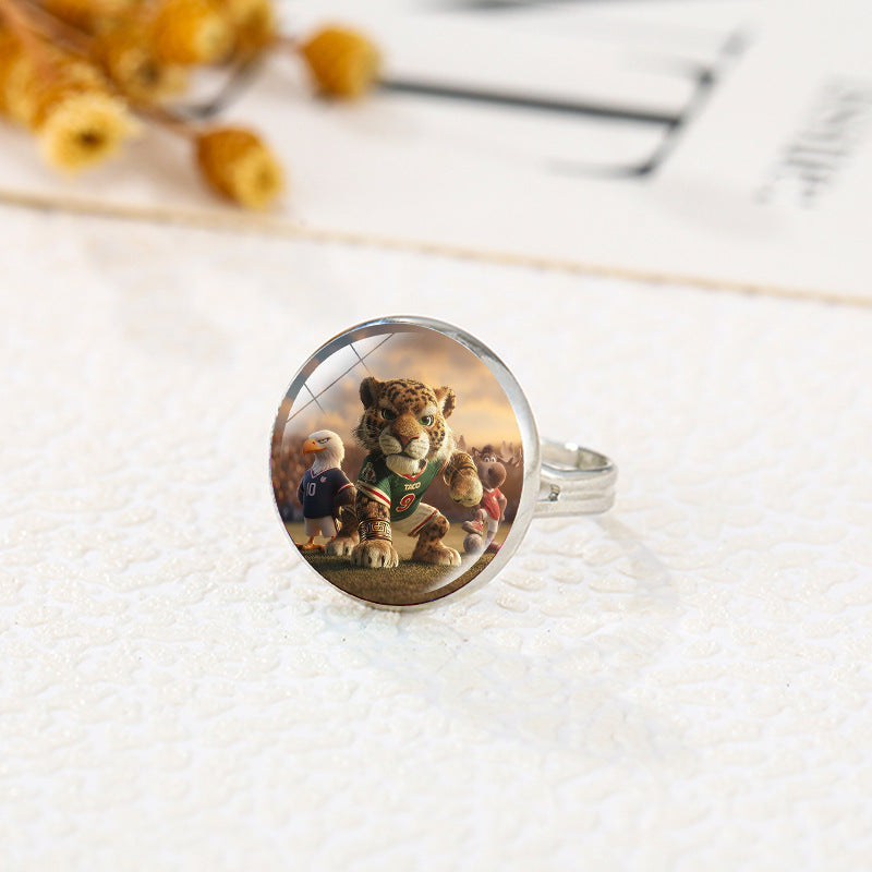 Anillo Deportivo de Aleación con Baño de Oro Joyería de Moda Unisex