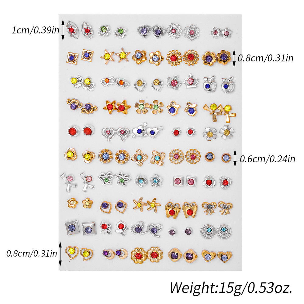 Minimalist Geometric Round Acrylic Stud Earrings with Rhinestone Plating for Women