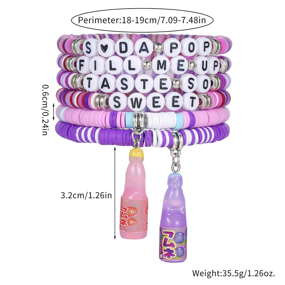 Unique Geometric Cartoon Resin Handmade Beaded Bracelet for Women