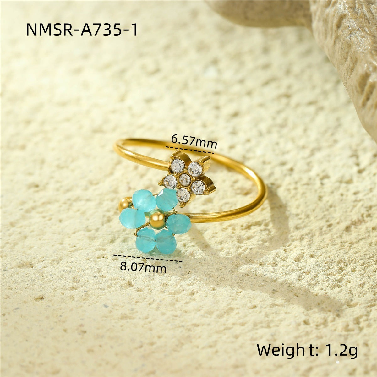 Anillo de Acero Inoxidable con Elegante Diseño Floral e Incrustaciones de Circonita, Estilo Minimalista de Lujo para Mujer