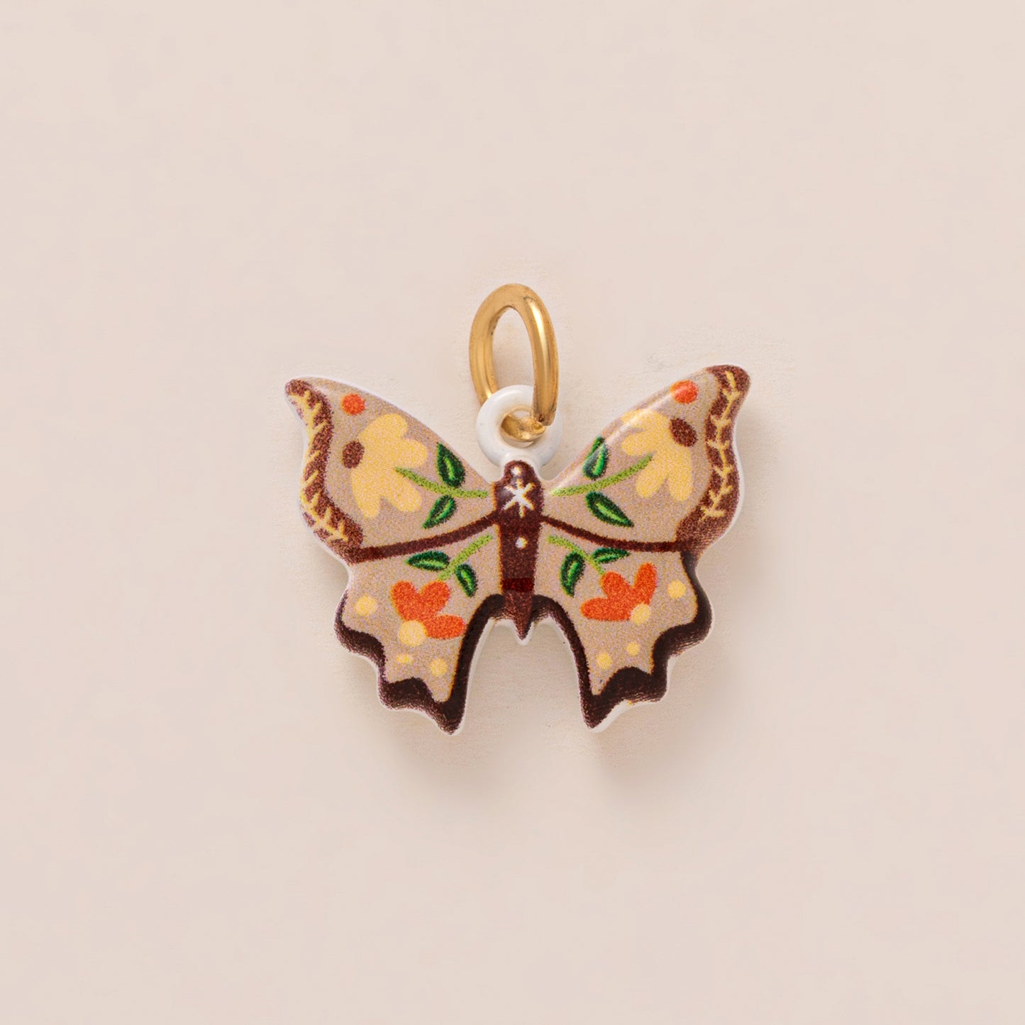 Vintage 18K Gold Plated Drip Oil Brass Pendant Charm Bar for Women
