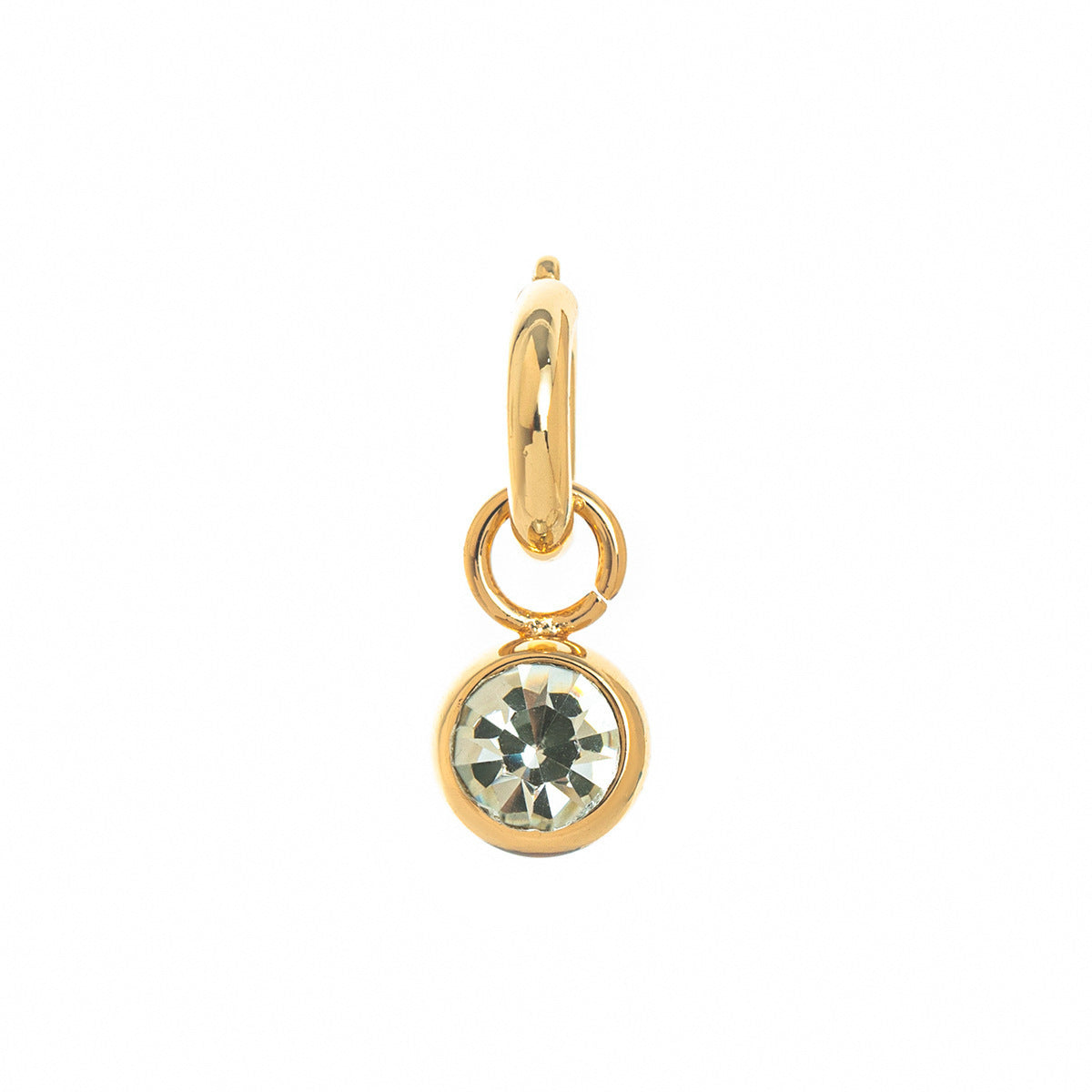 Minimalist Sweet Round Brass Rhinestone Inlay Charm Bar