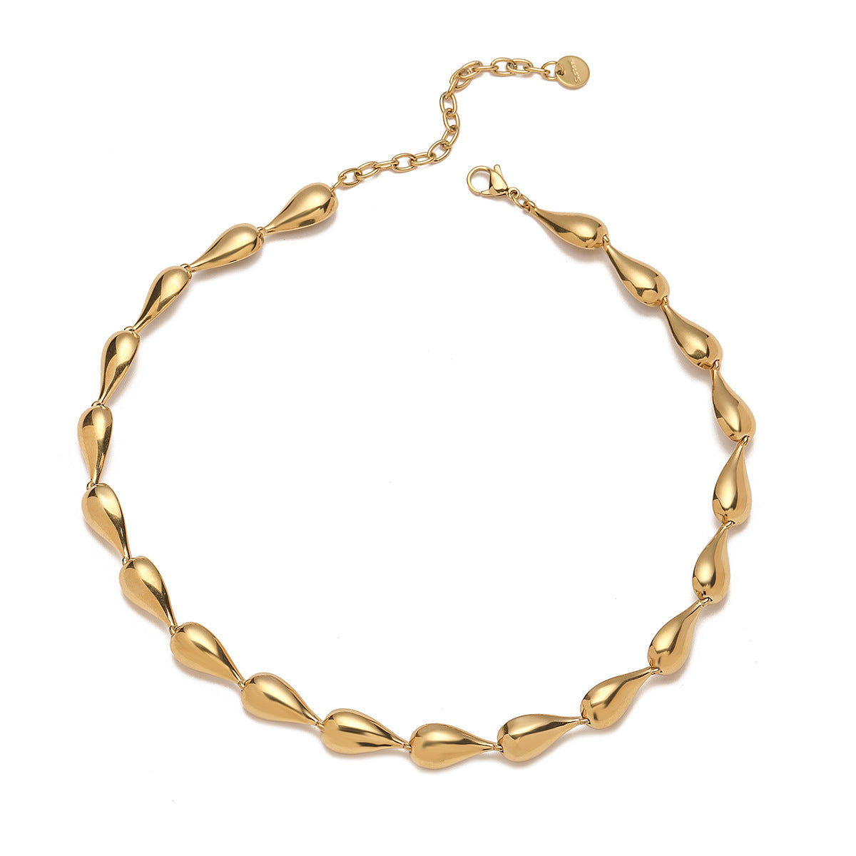 Collana Pendente a Goccia in Acciaio Inossidabile Stile Minimalista da Donna con Placcatura in Oro e Design Geometrico Irregolare