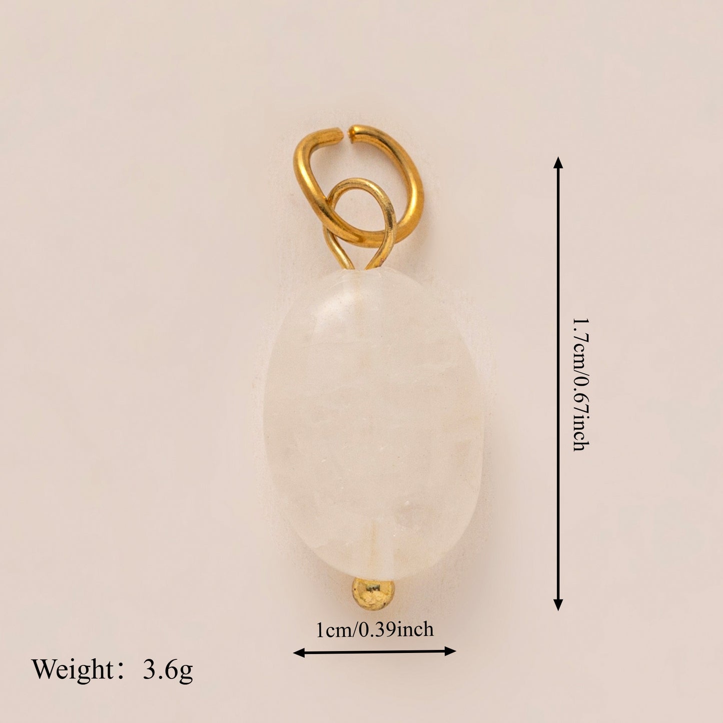 Ciondolo Ovale Etnico in Giada Collana in Acciaio Inossidabile Placcato PVD Charm Bar Unisex