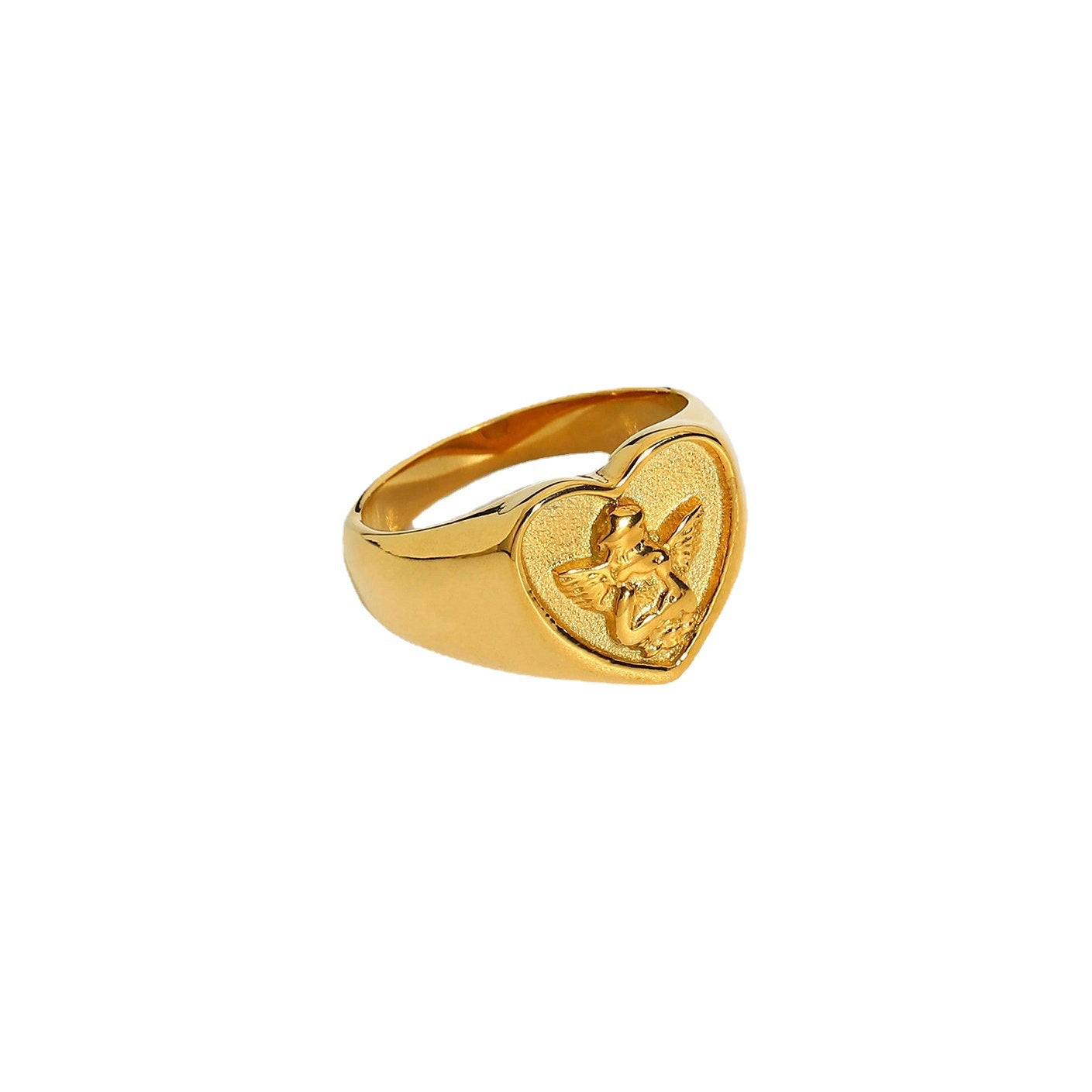 Anello INS Style da donna in acciaio inossidabile placcato oro 18 carati, forma rotonda e dettaglio simbolo infinito