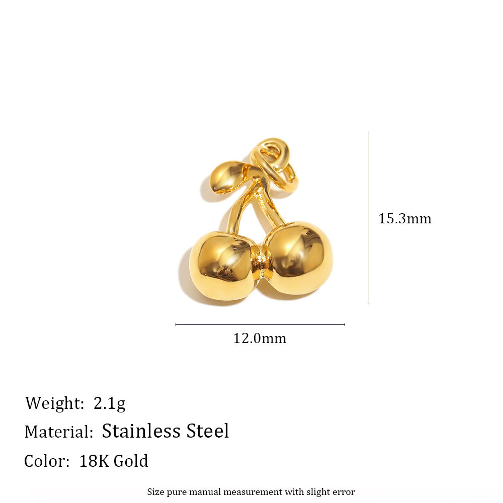 18K Gold Plated Stainless Steel Geometric Donut Charm Bar