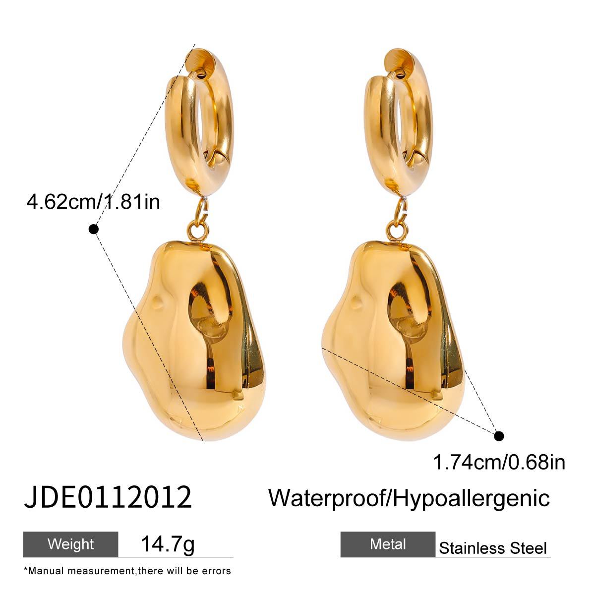 Elegant Geometric Stainless Steel Plated Earrings with Pearl for Women