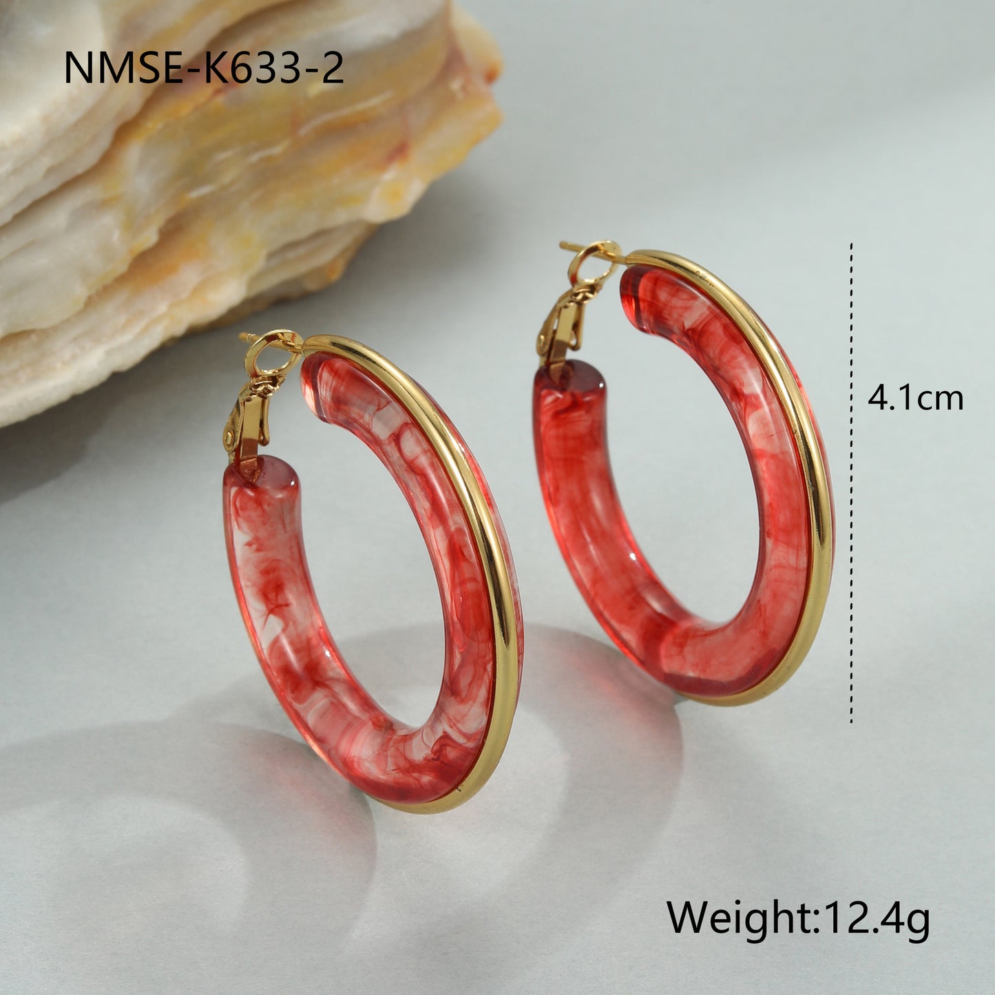 Minimalist Geometric Resin Earrings in Titanium Steel with Plated Finish for Women