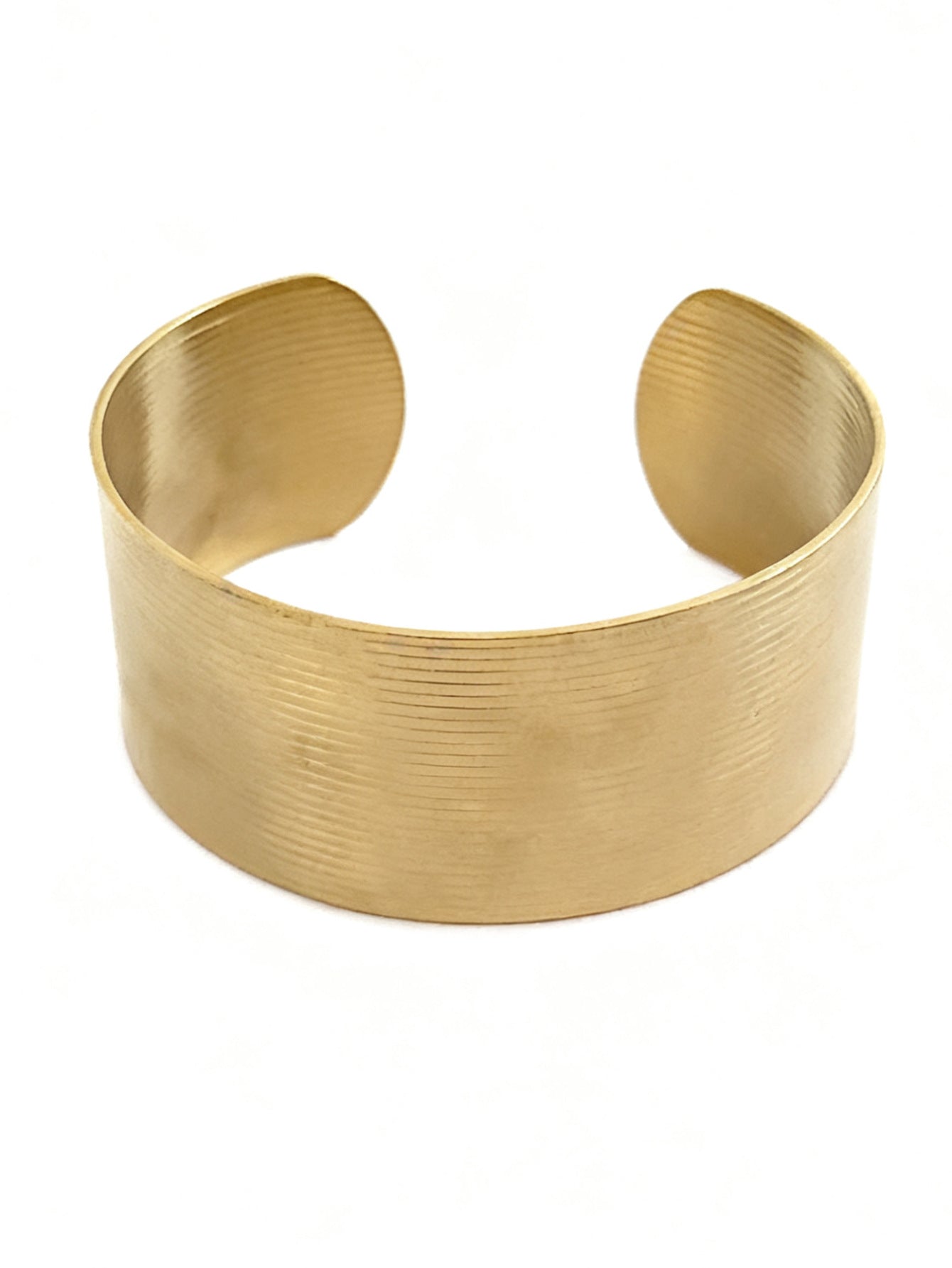 Vintage Round Geometric Floral Plated Stainless Steel Open Cuff Bracelet