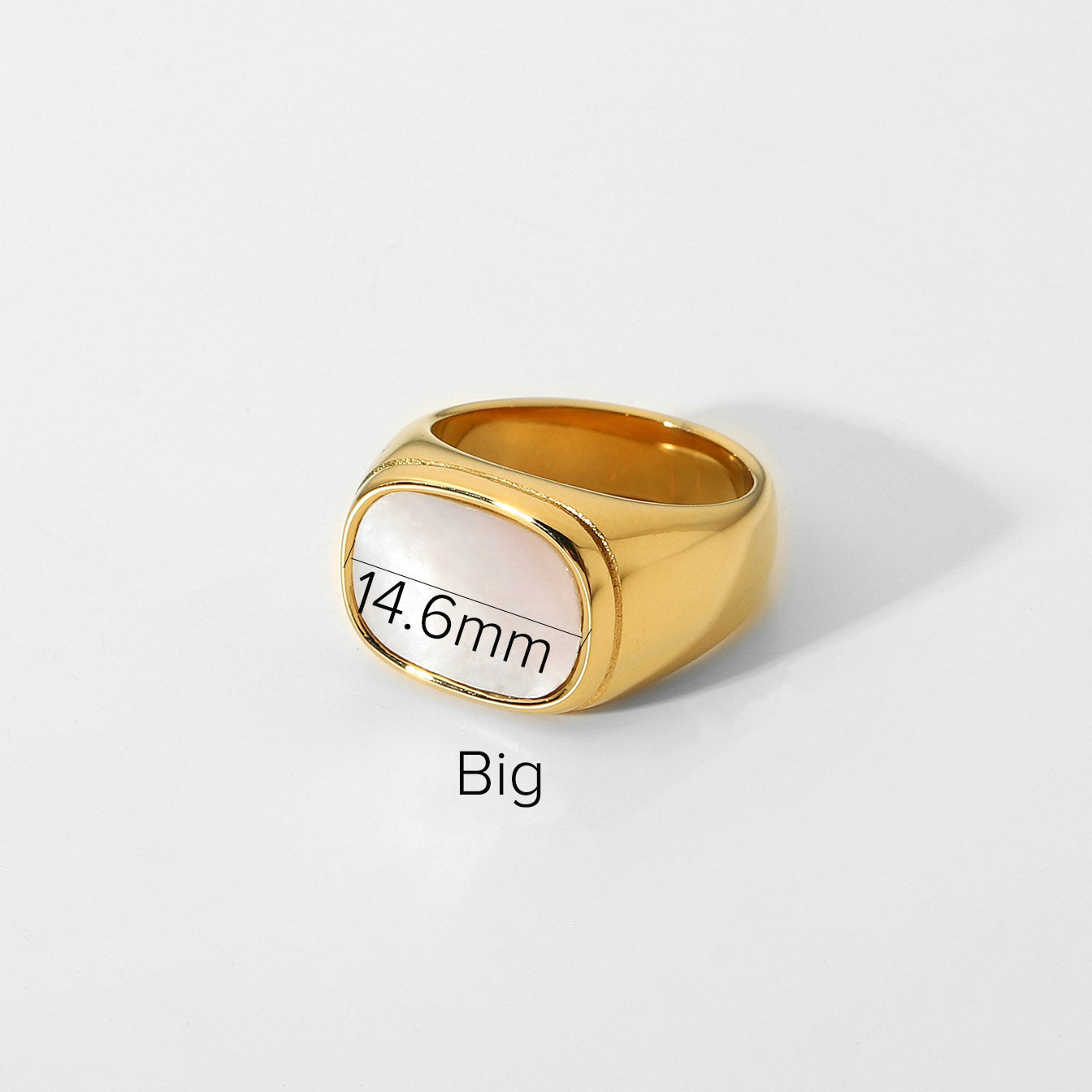 18K Gold Plated Geometric Round Stainless Steel Ring with Cubic Zirconia for Women