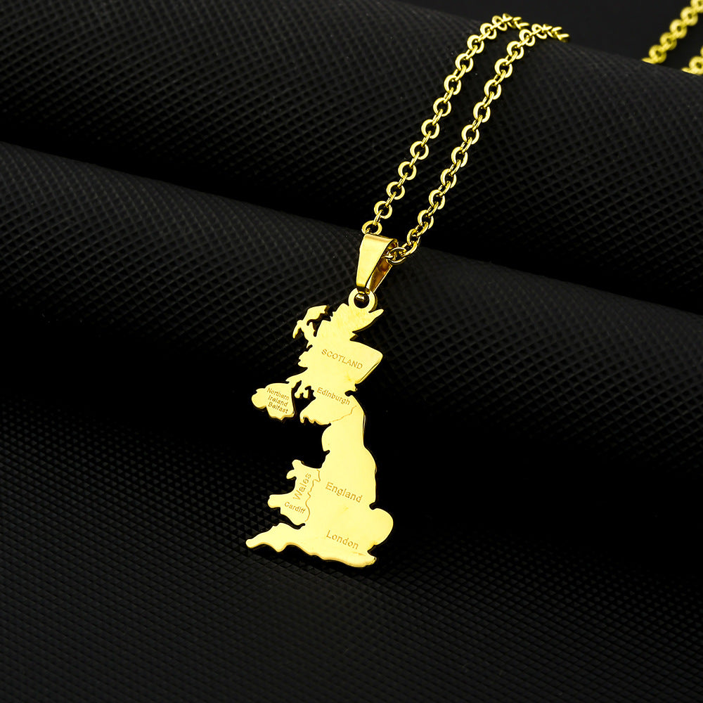 Collar Minimalista con Colgante Geométrico de Acero Inoxidable con Dije de Acero de Titanio y Acabado Bañado para Uso Unisex