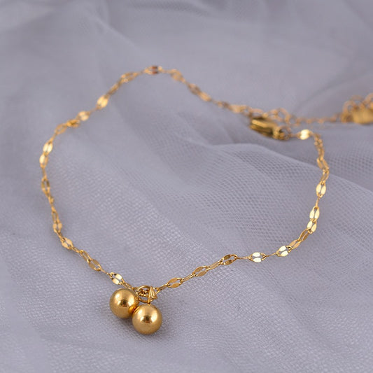 Tobillera de acero de titanio con diseño geométrico minimalista estilo bosque para mujer con acabado resistente al deslustre
