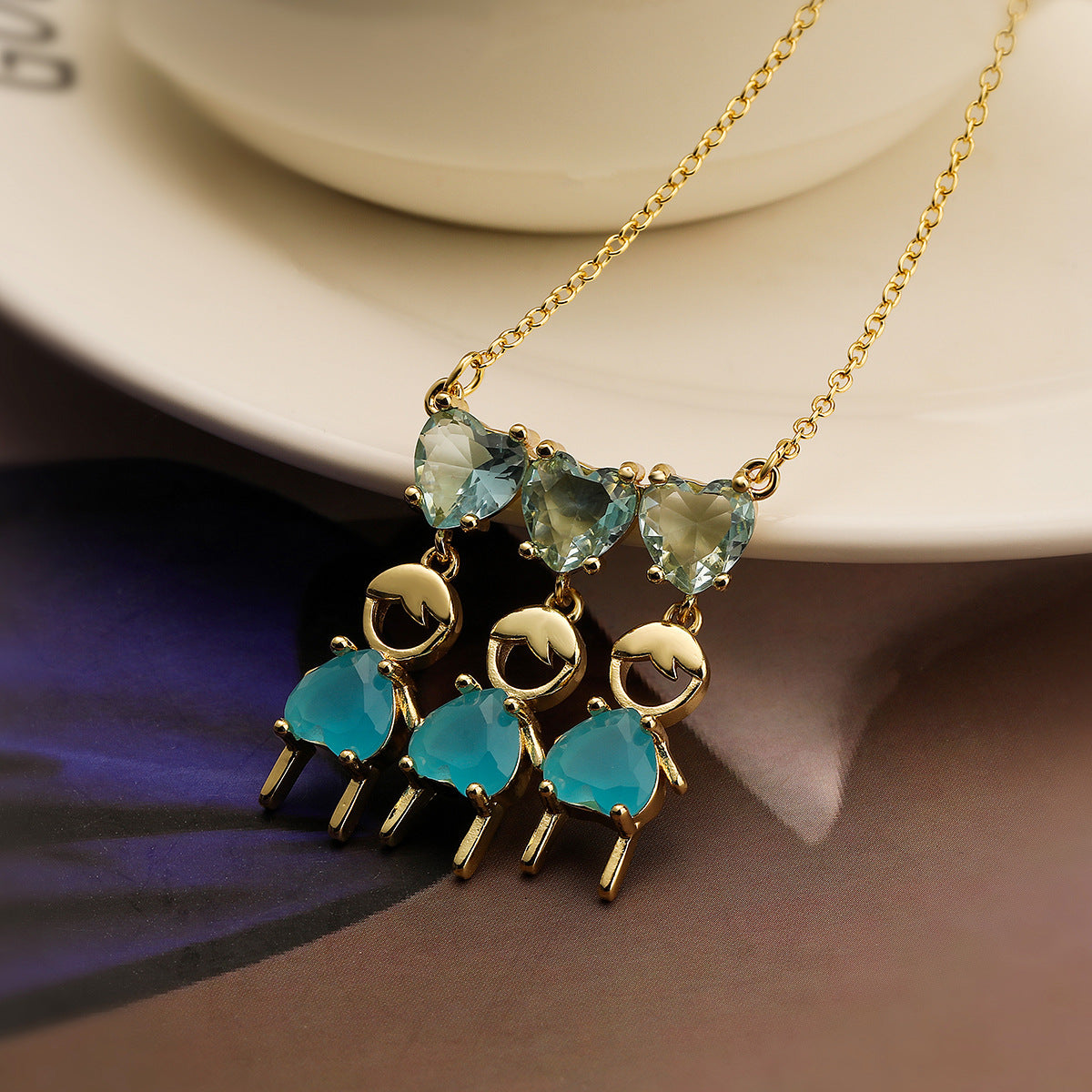 Minimalist Geometric Copper Pendant Necklace with Real Gold Plating and Zircon Heart Accent for Women and Men