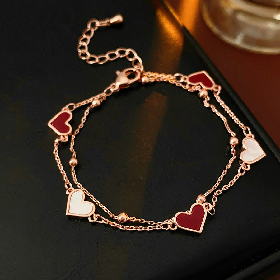 Elegant Floral Geometric Brass Bracelet with Cubic Zirconia Inlay for Women