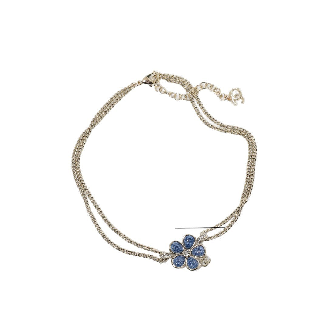 Elegant Luxury Gold Plated Brass Letter Floral Necklace for Women