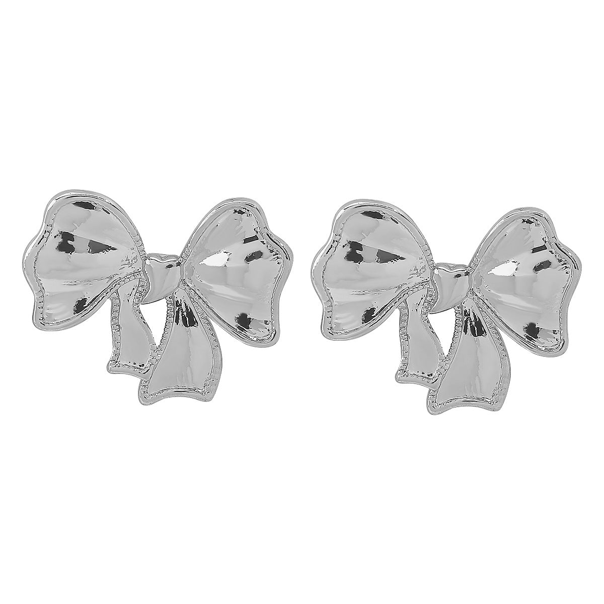 Pendientes de aleación con forma de lazo de estilo vintage dulce con acabado chapado para mujer