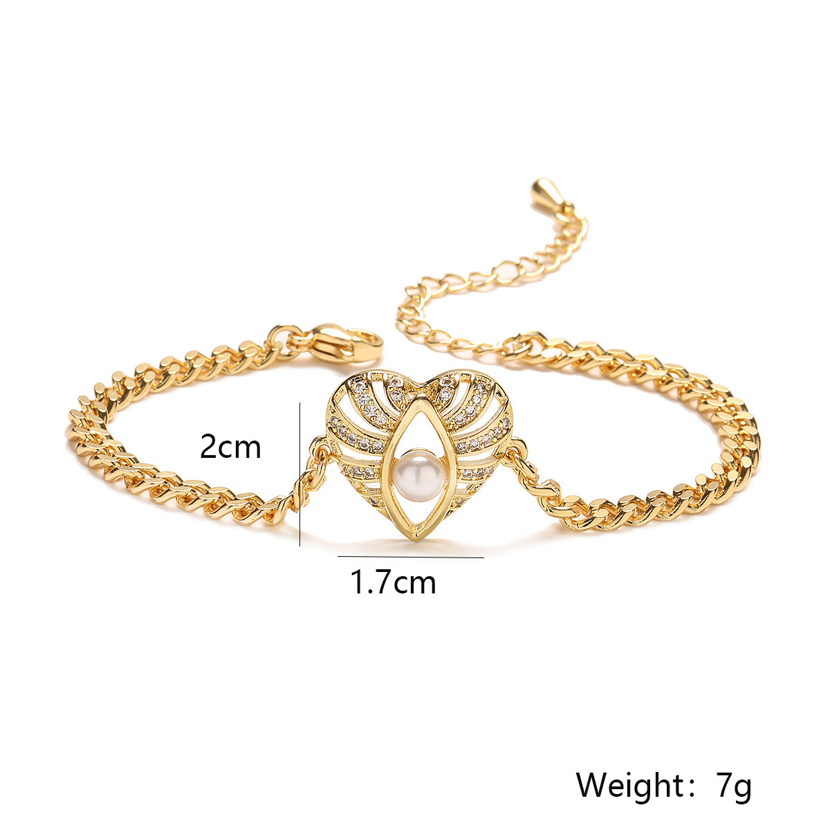 Geometric Evil Eye Cuff Bracelet for Women in Copper with 18K Gold Plating and Zircon Inlay