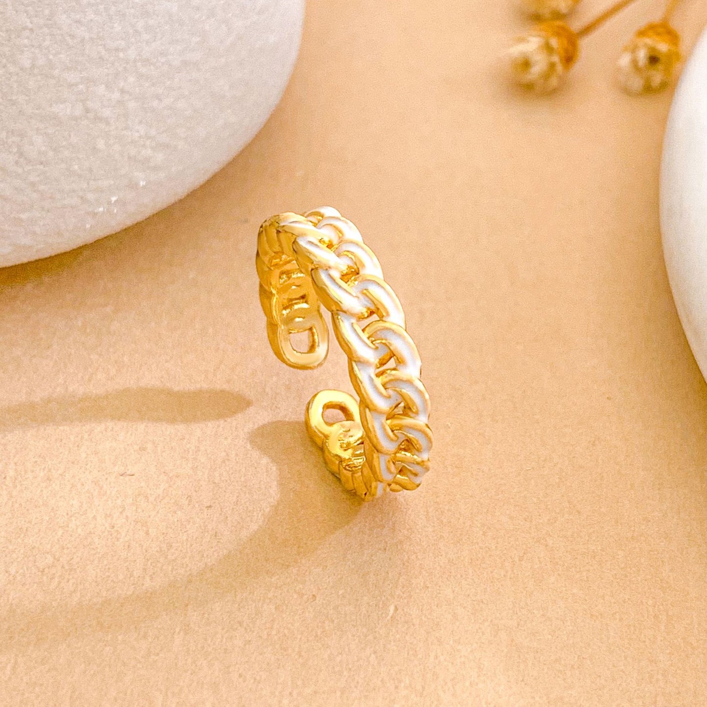 Minimalist Elegant Gold Plated Brass Rope Weave Heart Butterfly Bow Adjustable Ring for Women