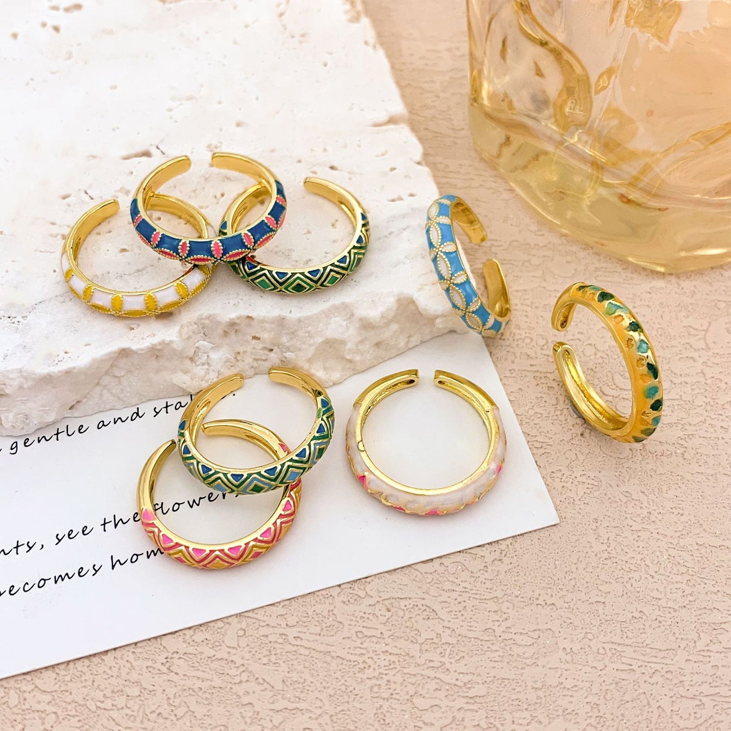 Bohemian Luxury Geometric Alloy Plated Ring for Women